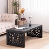 CAVINAS Farmhouse Style Ornate Wood Coffee Table with Carved Base,Rectangular Center Table for Living Room,Living Room Furniture - 2 of 4