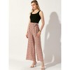 Allegra K Women's Printed Elastic Waist Summer Wide Leg Long Pant - 2 of 4