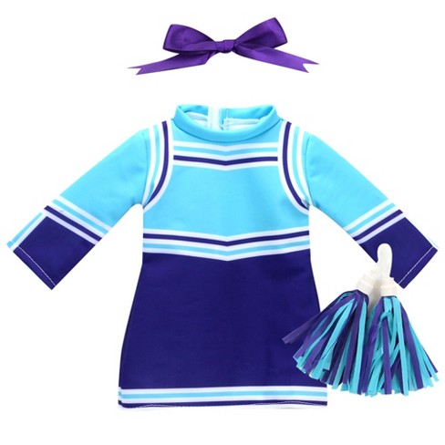 Sophia's - 18 Doll - Cheerleader Dress, Pom-pom & Hair Bow Set -  Aqua/purple : Target