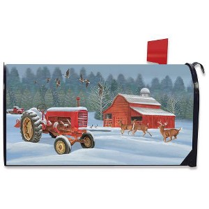 Winter On The Farm Magnetic Mailbox Cover Tractor Barn Standard Briarwood Lane - 1 of 3