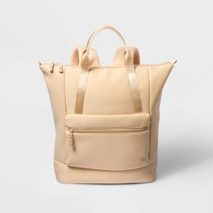 Faux Neoprene Tote Backpack Cream - All In Motion™ - 1 of 4