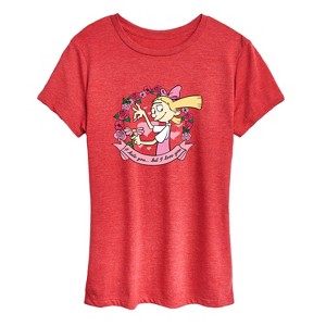Women's - Hey Arnold! - Valentine's I Love You Short Sleeve Graphic T-Shirt - 1 of 4