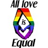 Adult Design By Humans Love is Equal Holding Hands Pride Flag By dnlribeiro88 Racerback Tank Top - 2 of 2