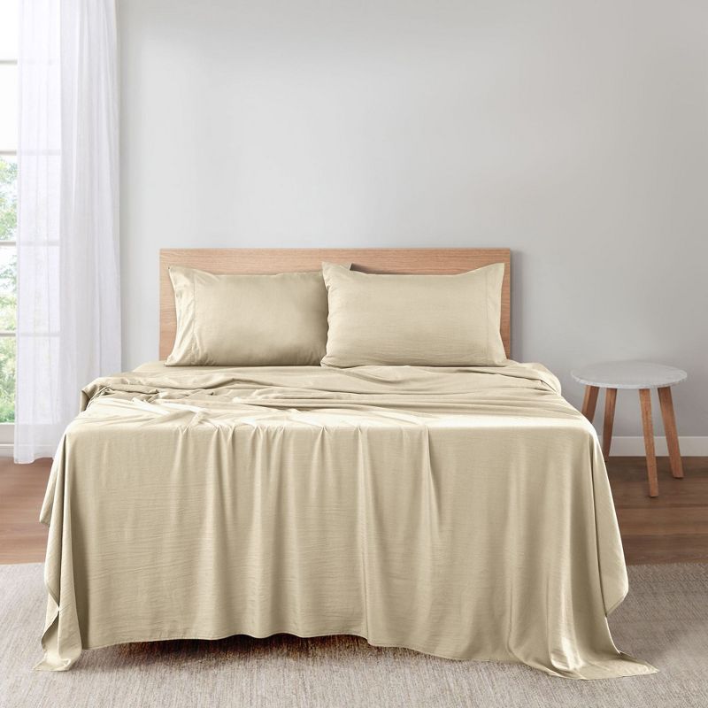 4 Piece Rayon From Bamboo Sheet Set Deep Pocket Cooling Solid Sheets - Lux Decor Collection, 3 of 7
