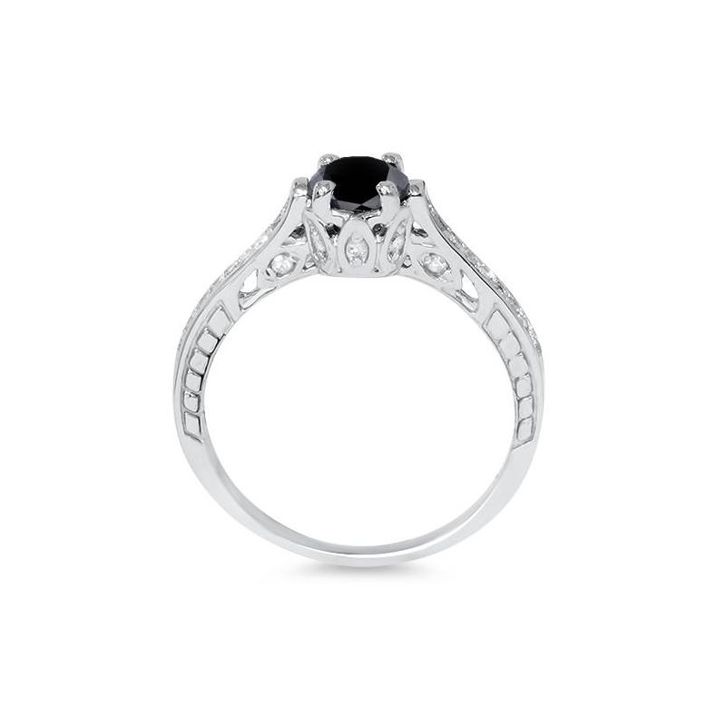 Pompeii3 1 1/4ct Black & White Diamond Engagement Ring 14K White Gold, 2 of 6