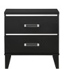 Gulches Black Finish Nightstand 23 Inches High 2 Drawers Black Leg Design - 3 of 4