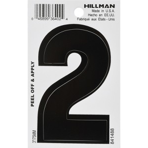 Hillman 3 in. Black Vinyl Self-Adhesive Number 2 1 pc (Case of 6) - 1 of 1
