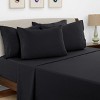 6 Piece Brushed Microfiber Bed Sheets with Embroidery & Plain Pillowcases Hotel Luxury 16 Inches Deep Pockets Solid Sheet Set - Lux Decor Collection - image 2 of 4