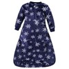 Hudson Baby Plush Long-Sleeve Sleeping Bag, Sack, Wearable Blanket, Navy Snowflake, 0-9M - 3 of 4