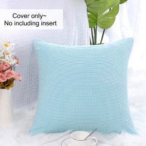 PiccoCasa Luxury Corduroy Corn Striped Cushion Soft Throw Pillow Case - 1 of 4