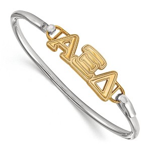Black Bow Jewelry 14k Yellow Gold Plated Sterling Silver Alpha Xi Delta Greek Life Bangle Bracelet 8 Inch - 1 of 3