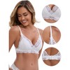 INSPIRE CHIC Women's Lace Plunge Wireless Everyday Back Closure Adjustable Spaghetti Straps Lightweight Triangle Bra - 3 of 4
