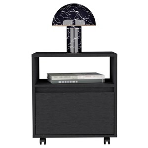 TIRAMISUBEST Nightstand with 1 Drawer, Caster Wheels, Buffet Cabinet for Mobile Bedroom Storage - 1 of 4