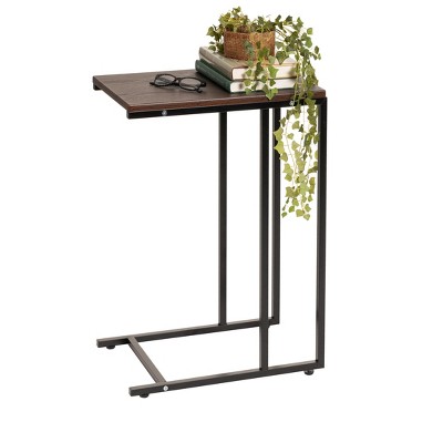 Image of IRIS USA Wood Accent Sofa End C-Shape Table Computer Desk