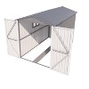 Motorcycle Outdoor Steel Storage Shed With Window , tracks and fixtures,Grey+White - 3 of 4