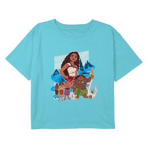 Girl's Moana 2 Crew Ocean Shot Crop Top T-Shirt - 1 of 3