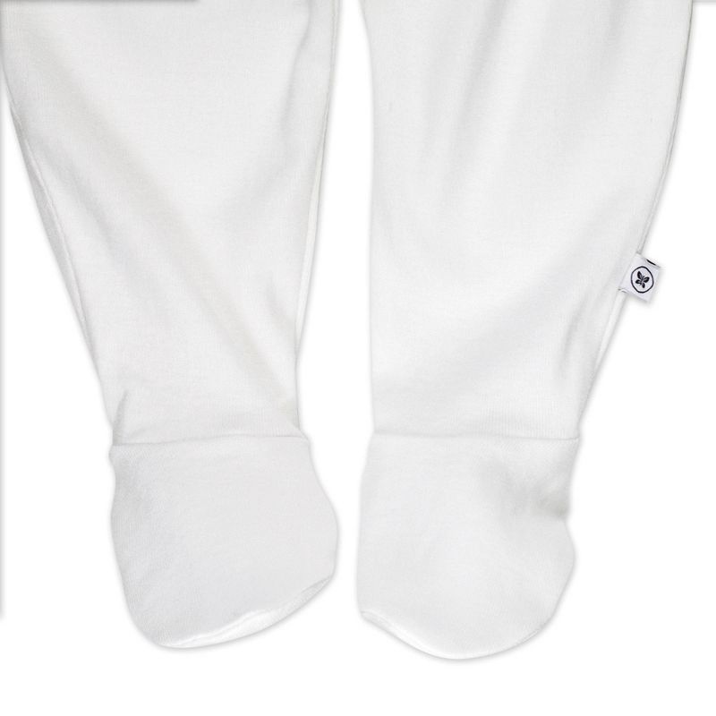 Honest Baby 3pk Footed Harem Pants - White, 3 of 4