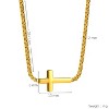 Gold Titanium Steel Cross Classic Unisex Necklace - 4 of 4
