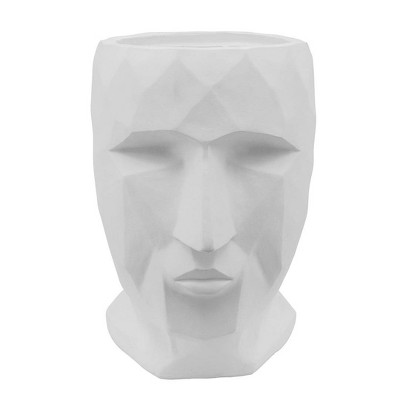 Sagebrook Home 13" Face Resin Planter White