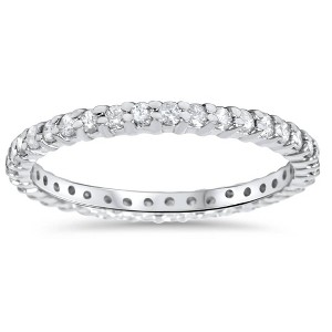 Pompeii3 1/2CT Diamond Eternity Ring 10k White Gold - 1 of 4