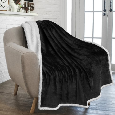 Pavilia Premium Faux Shearling Fleece Throw Blanket For Bed, Reversible Warm  Blanket For Couch Sofa : Target