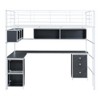 Whisen Industrial Style Metal Loft Bed with Bookcase, Desk and Multiple Storage Areas, Full-length Guardrails - 4 of 4