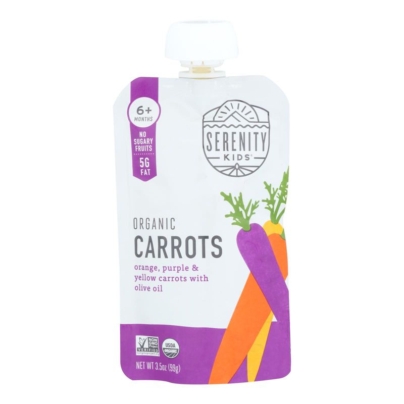 Serenity Kids Organic Carrots Puree 6+ Months - Case of 6/3.5 oz, 2 of 8