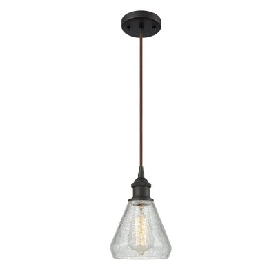 Conesus - 1 Light Cord Hung Mini Pendant In Industrial Style-10 Inches Tall and 6 Inches Wide