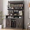 Bar Cabinet 75" Tall Coffee Hutch Large Kitchens Hutch Farmhouse Coffee Bar Cabinet Cupboard with Sliding Barn - 3 of 4