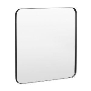 Tempered Glass Rounded Rectangle Framed Wall-Mounted Bathroom Vanity Mirror - 1 of 1