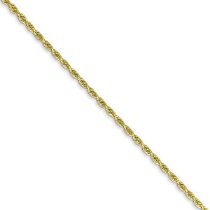 Black Bow Jewelry 1.5mm, 10k Yellow Gold Diamond Cut Solid Rope Chain Necklace - 1 of 4