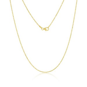 Classic Gold 14K Yellow Gold 1.2mm Twisted Diamond-Cut Rolo Chain - Available Sizes: 16 , 18 , 20 Inches - 1 of 3