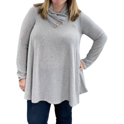 Women's Faux Cowl Neck Sweater - HEIMISH USA
