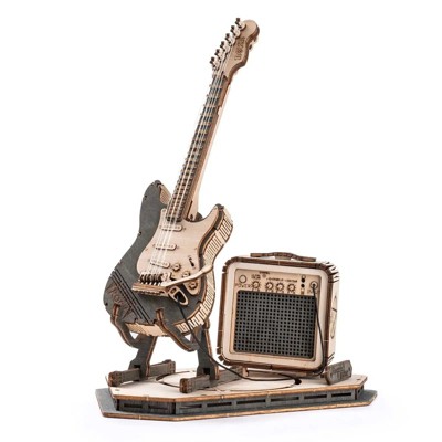 ROBOTIME 3D Jigsaw Wooden Puzzle Guitar Model Gifts for Teen Adult, 6.7"*4.1"*8.7"