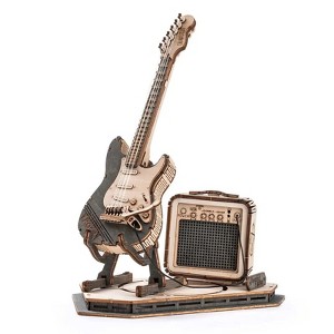 ROBOTIME 3D Jigsaw Wooden Puzzle Guitar Model Gifts for Teen Adult, 6.7"*4.1"*8.7" - 1 of 4
