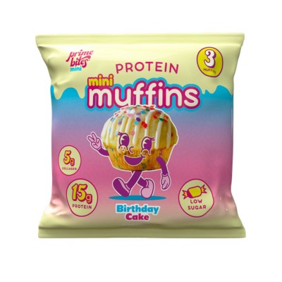 Prime Bites Birthday Cake Protein Mini Muffins - 15g Protein - 2.12oz