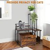 Hidden Cat Litter Box Furniture with Flower Stand and Pull-Out Tray, L-Shaped Cabinet, Brown/Gray - 4 of 4