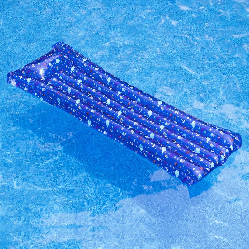 Swimline 72'' Blue Aquatic Marine Animals Inflatable Pool Raft, 2 of 4