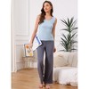 INSPIRE CHIC Women's Wide Strap Modal Sleeveless Tops V-Neck Basic Summer Pajama Tank Tops - 3 of 4