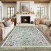Floral Area Rugs Machine Washable Rugs for Bedroom Non Slip Farmhouse Flower Rustic Rugs for Living Room - 2 of 4