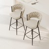 Gulches Modern 360° Swivel Bar Chairs Set of 2, Black and White, Soft Cushioned Backrest, Metal Legs - 2 of 4