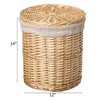 Wickerwise Round Willow Wicker Laundry Basket with Lid Side Handles & Removable Fabric Liner Natural Decorative Storage Hamper - 4 of 4