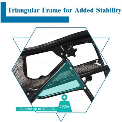 Brown Rattan Zero Gravity Recliner with Cushions and Arms