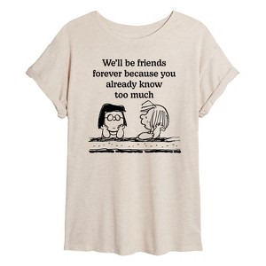 Women's - Peanuts - Friends Forever Oversized Graphic T-Shirt - 1 of 4