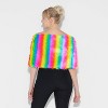 Pride Adult Gender Rainbow Faux Fur Festival Wrap Scarf - 2 of 3