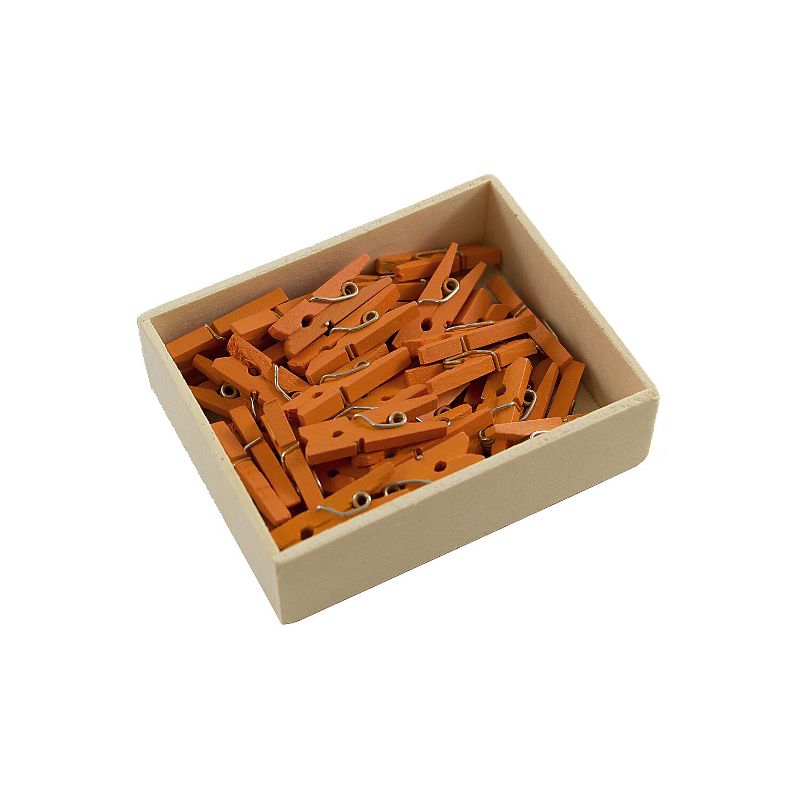 JAM Paper Wood Clip Clothespins Small 7/8 Inch Orange Clothes Pins 230729133, 1 of 5