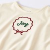Baby Girls' Christmas Holiday 2pc Joy Long Sleeve T-Shirt and Gingham Flannel Pants Set - Cloud Island™ Cream - 3 of 4