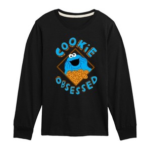 Boys' - Sesame Street - Cookie Obsessed -Toddler and Youth Long Sleeve T-Shirt Long Sleeve Graphic T-Shirt - 1 of 3