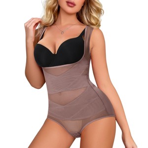 NEBILITY Shapewear for Women Tummy Control Bodysuit Faja Body Shaper Waist Trainer Snatched Corset Body Suit - 1 of 4
