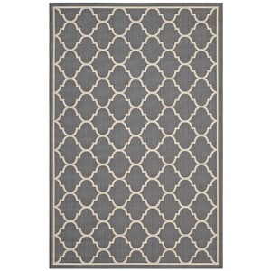 Modway Avena Moroccan Quatrefoil Trellis 8x10 Indoor and Outdoor In Gray and Beige - 1 of 4